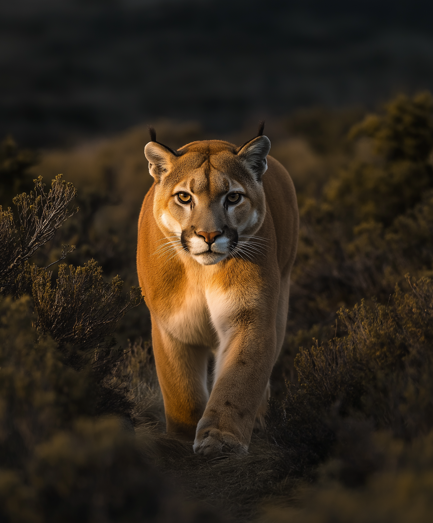 Majestic Mountain Lion at Dawn/Dusk