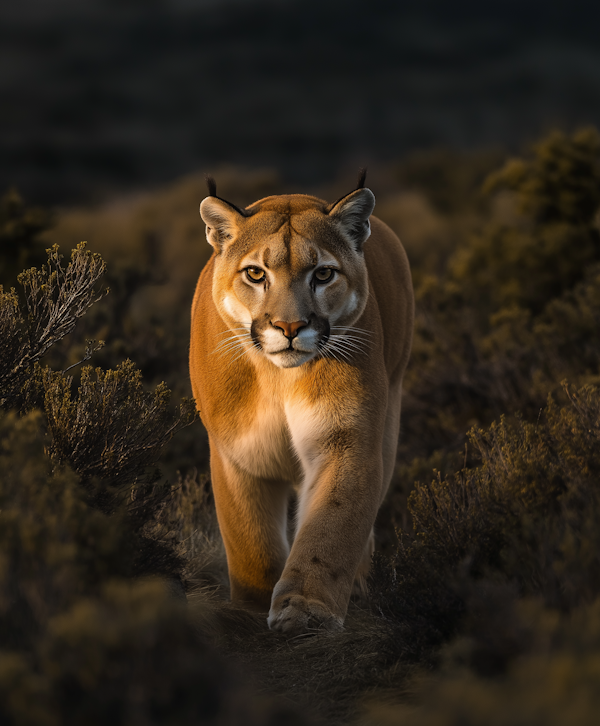 Majestic Mountain Lion at Dawn/Dusk