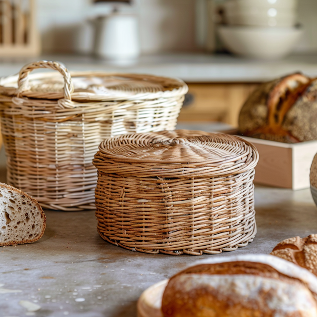 Rustic Bread Display in Kitchen