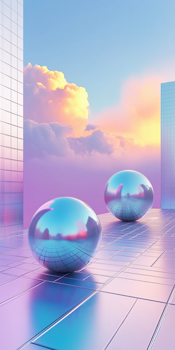 Surreal Metallic Spheres