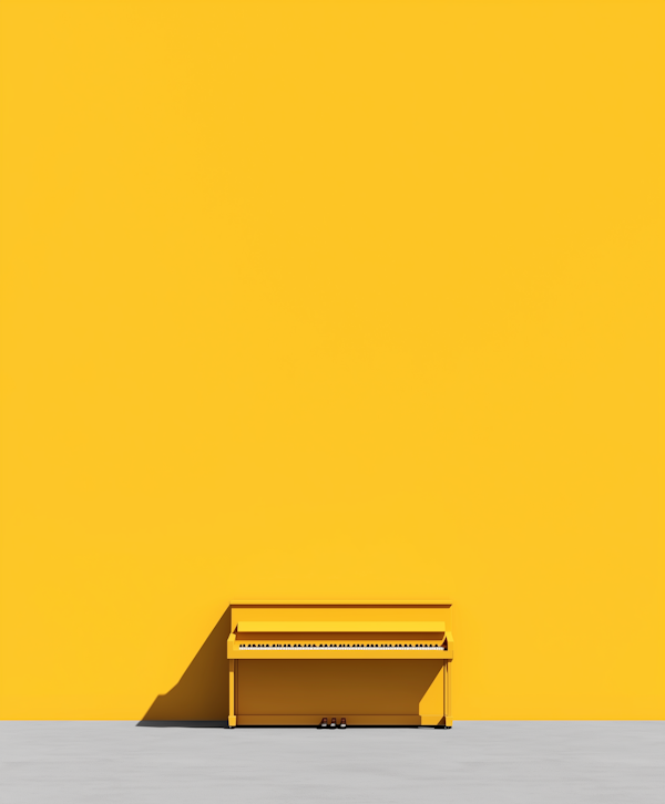 Modern Mechanical Piano on Yellow