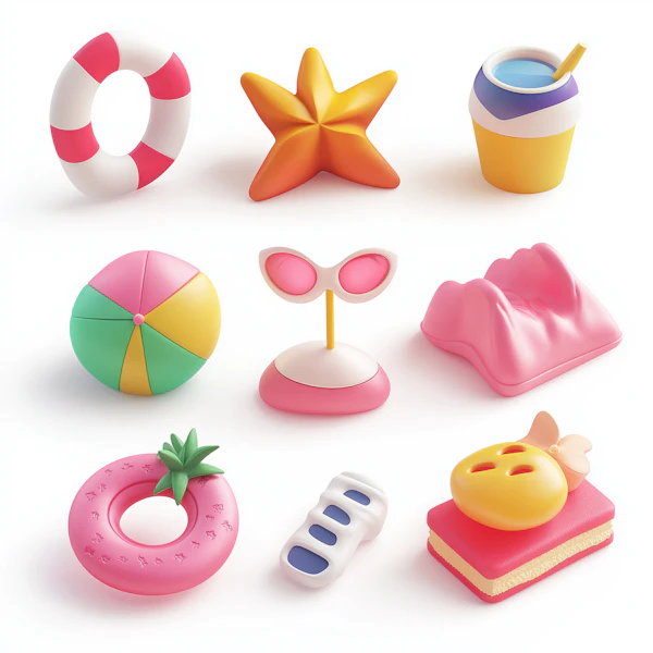 Summer 3D Objects Grid