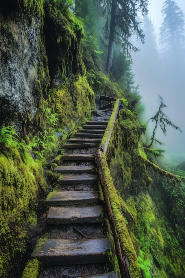 Misty Forest Staircase