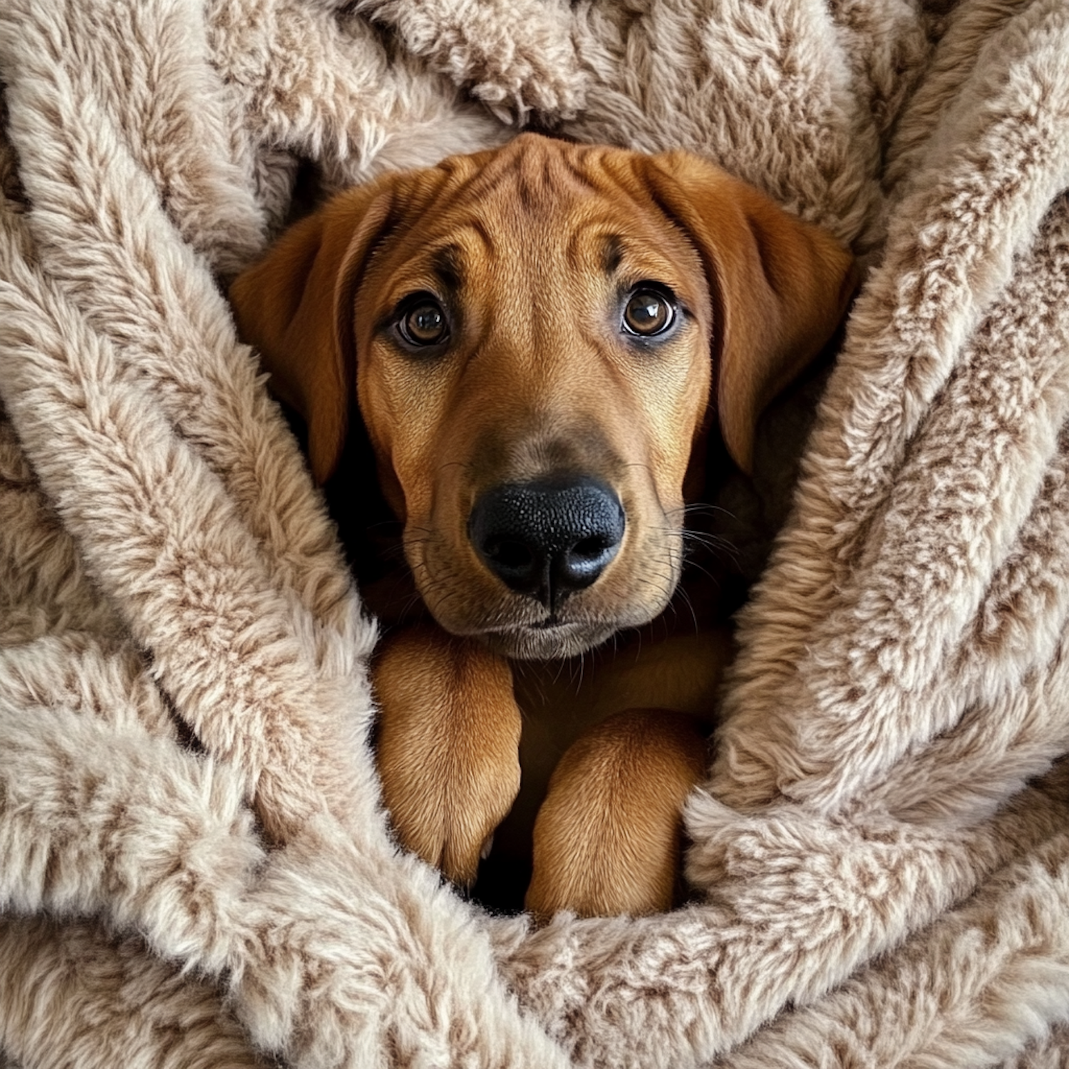 Cozy Dog in Blanket