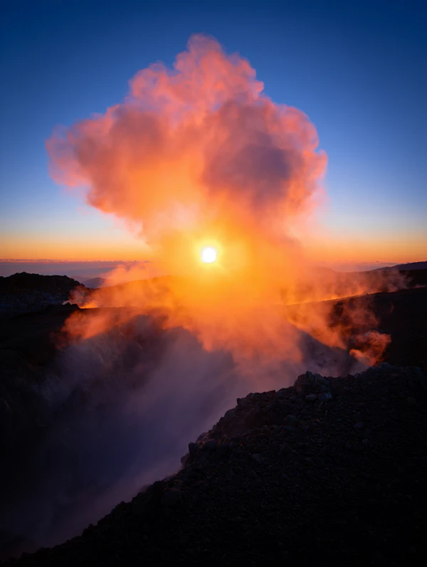 Volcanic Sunrise Scene