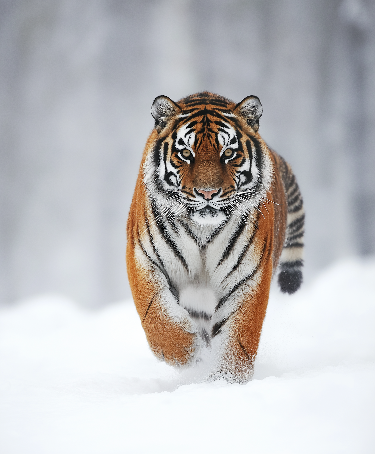 Majestic Tiger in Snowy Habitat