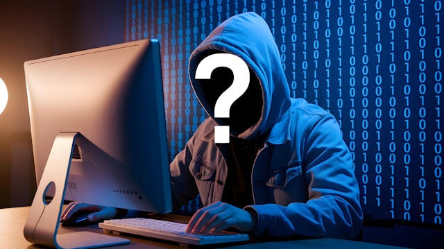 Hacker in Blue Hoodie