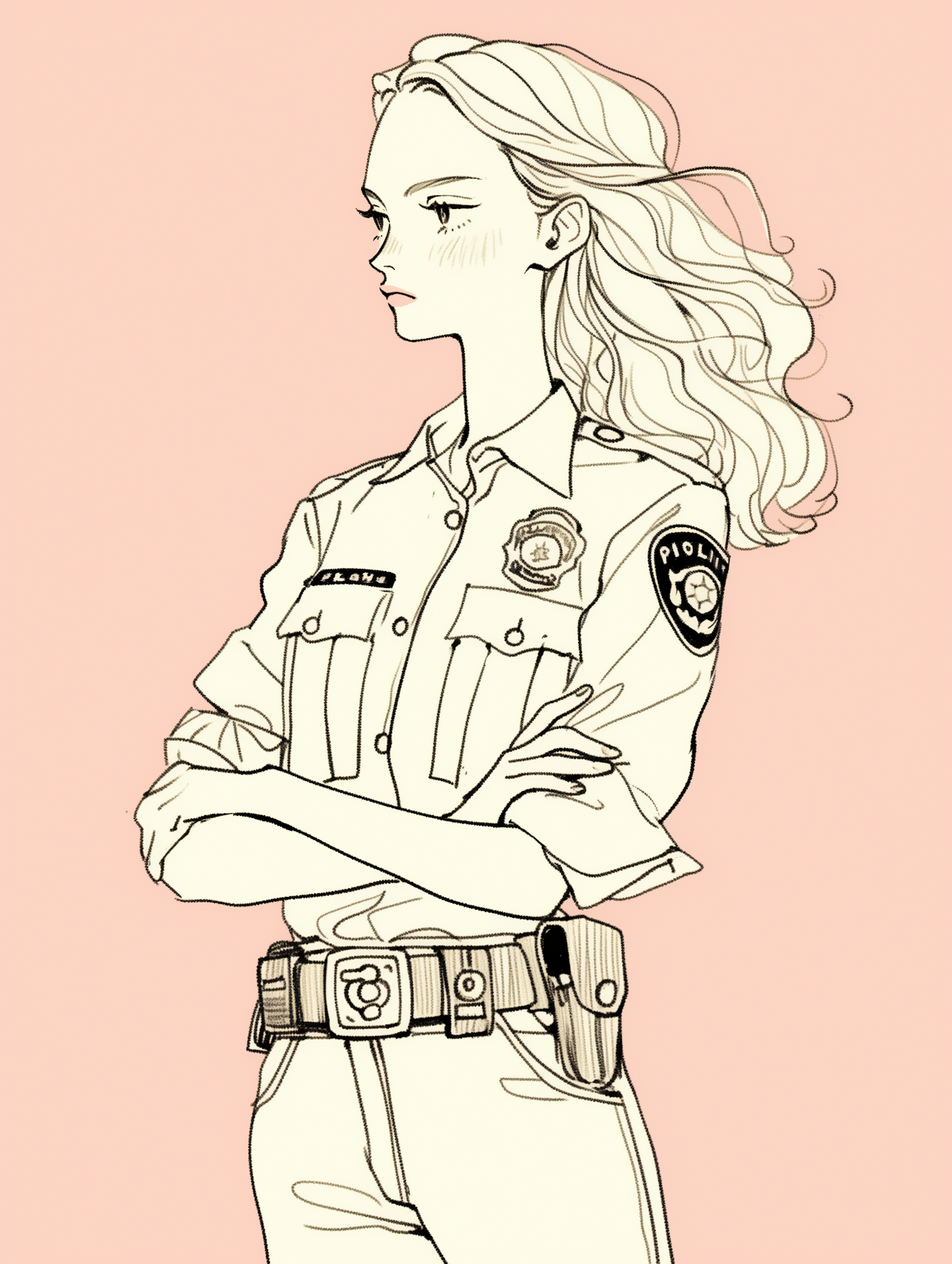 Female Police Officer Illustration