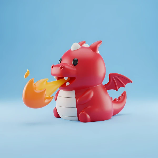 Cartoon Red Dragon
