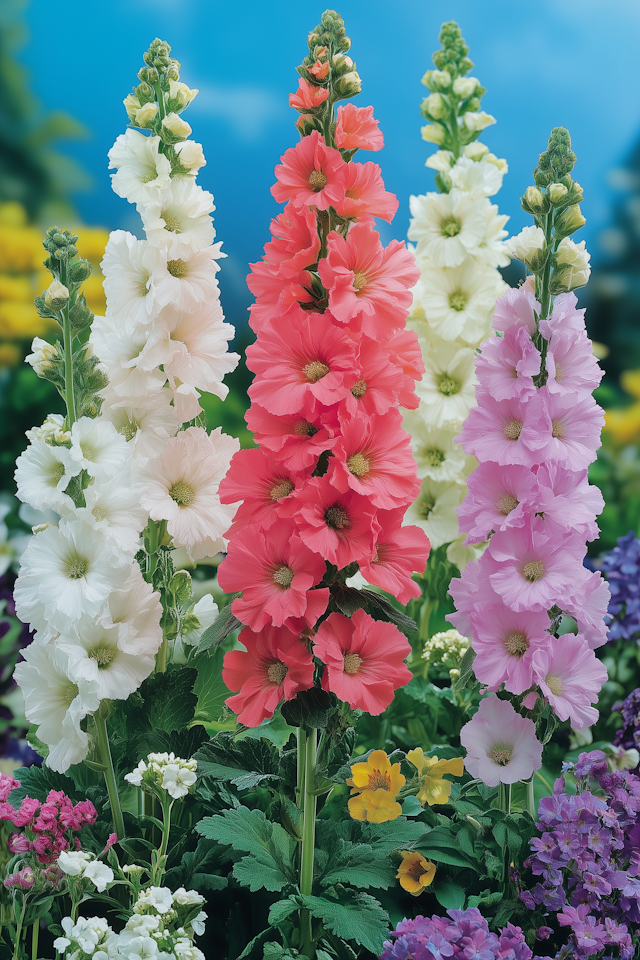 Hollyhock Garden Display