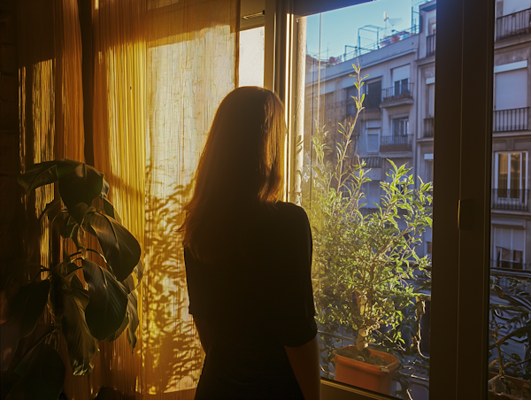 Contemplative Silhouette at Golden Hour