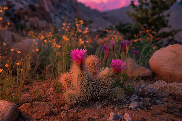 Desert Cactus at Sunset