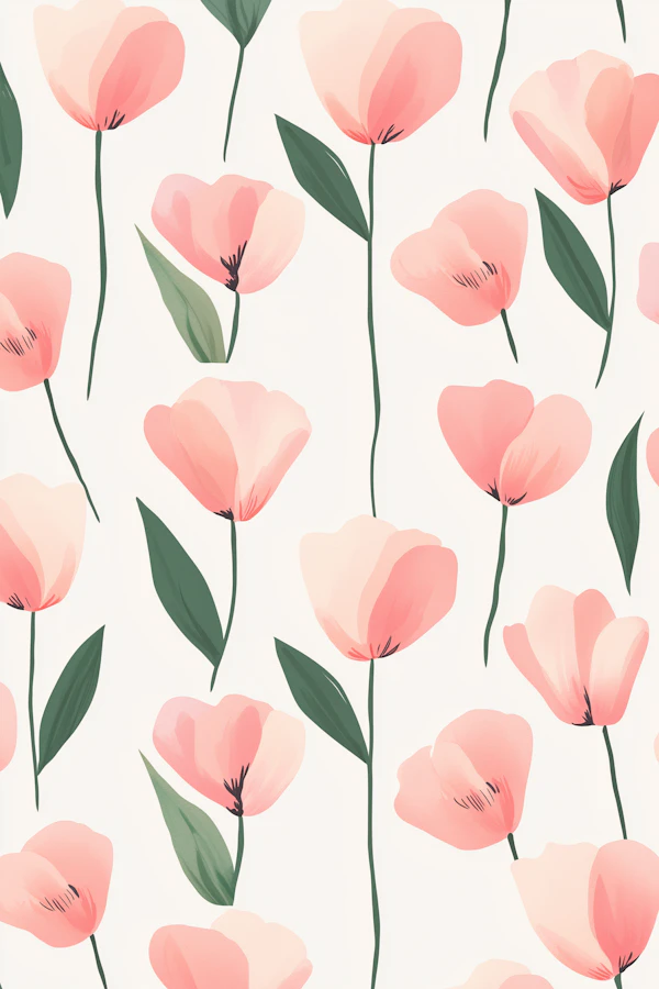 Watercolor Tulip Pattern