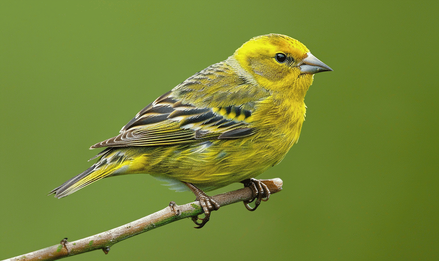 Vibrant Yellow Bird on Branch