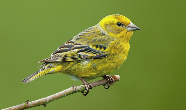 Vibrant Yellow Bird on Branch