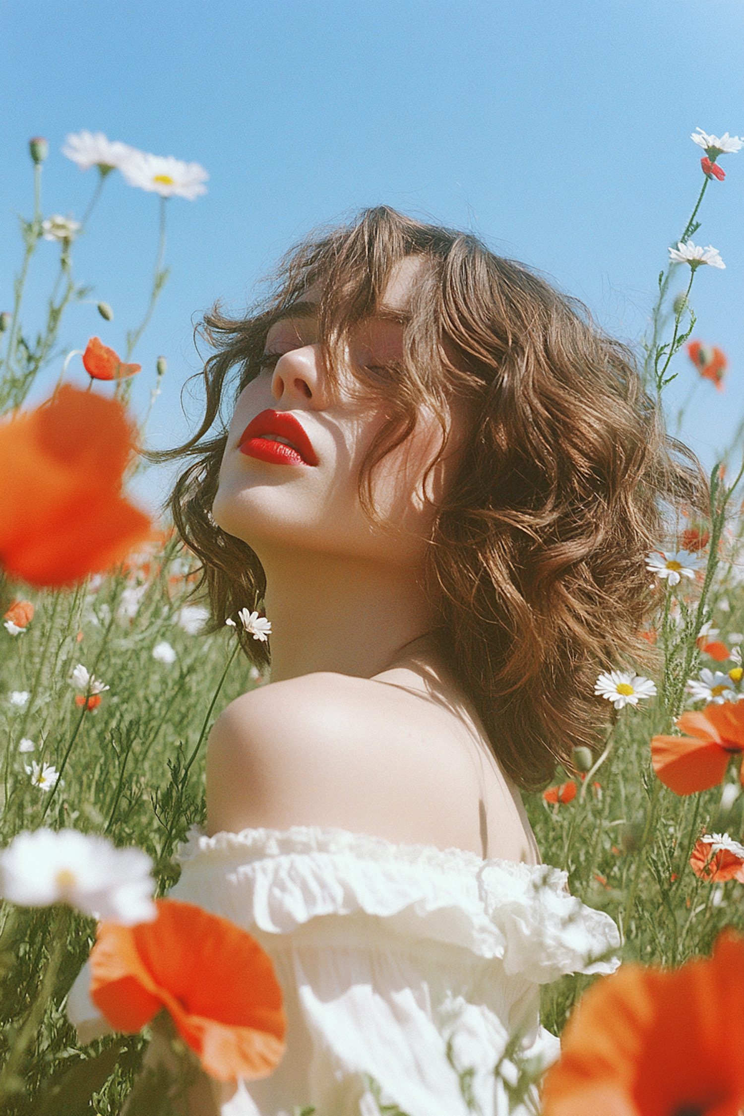 Woman in Flower Field