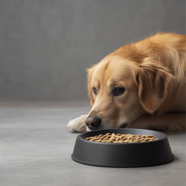 Golden Retriever with Kibble