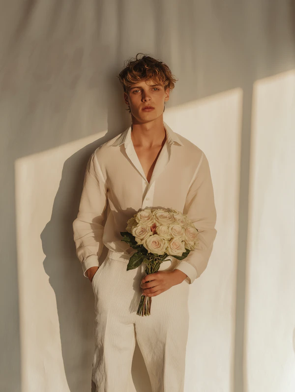 Young Man with Roses