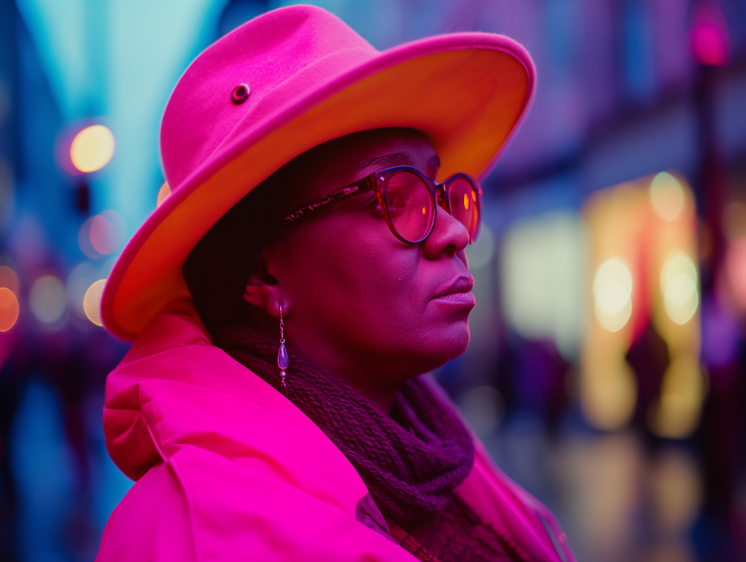 Contemplative Woman in Pink