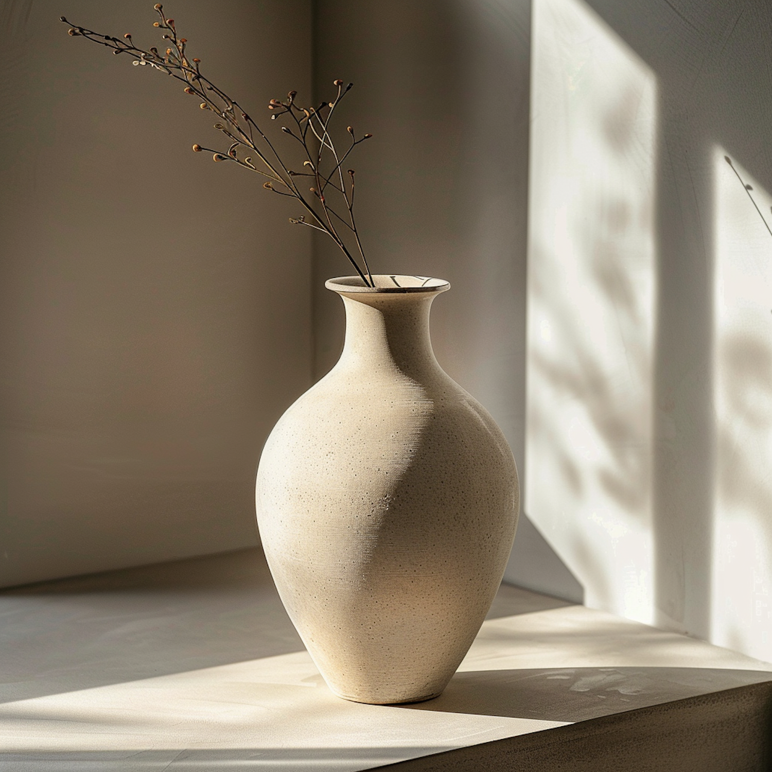 Elegant Ceramic Vase with Dried Branches