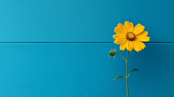 Radiant Sunflower on Blue