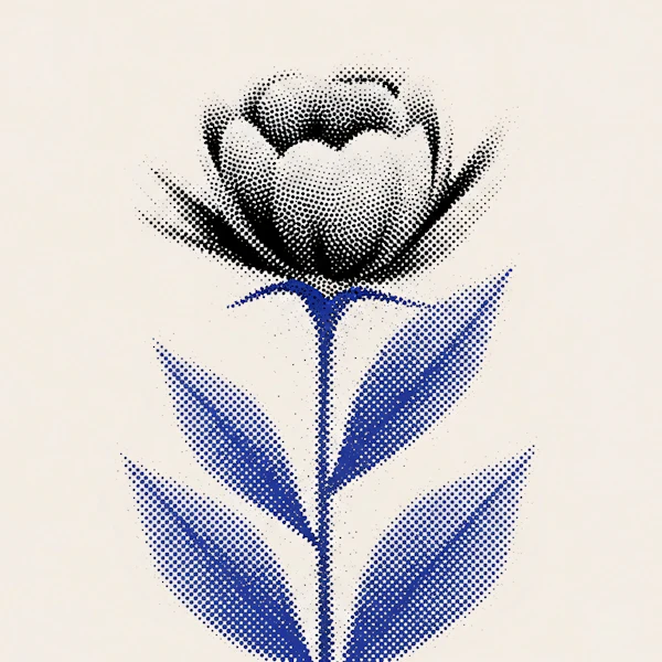 Halftone Flower Art