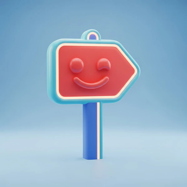 Smiling Arrow Signpost
