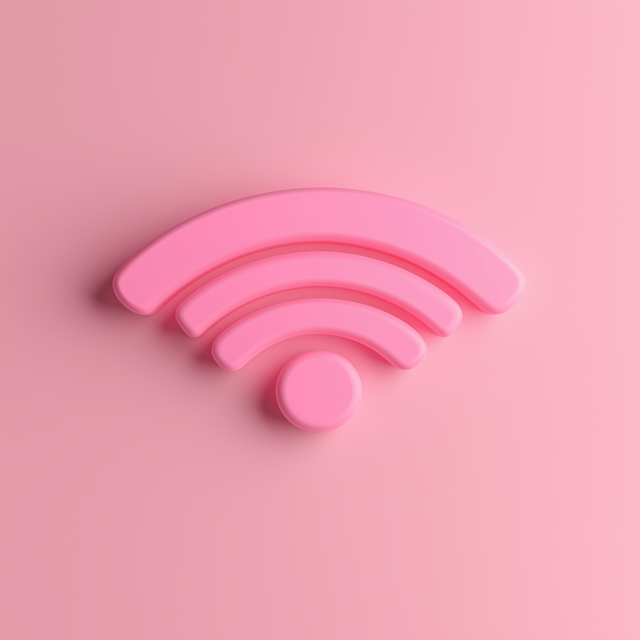 Monochromatic Pink Wi-Fi Signal Icon