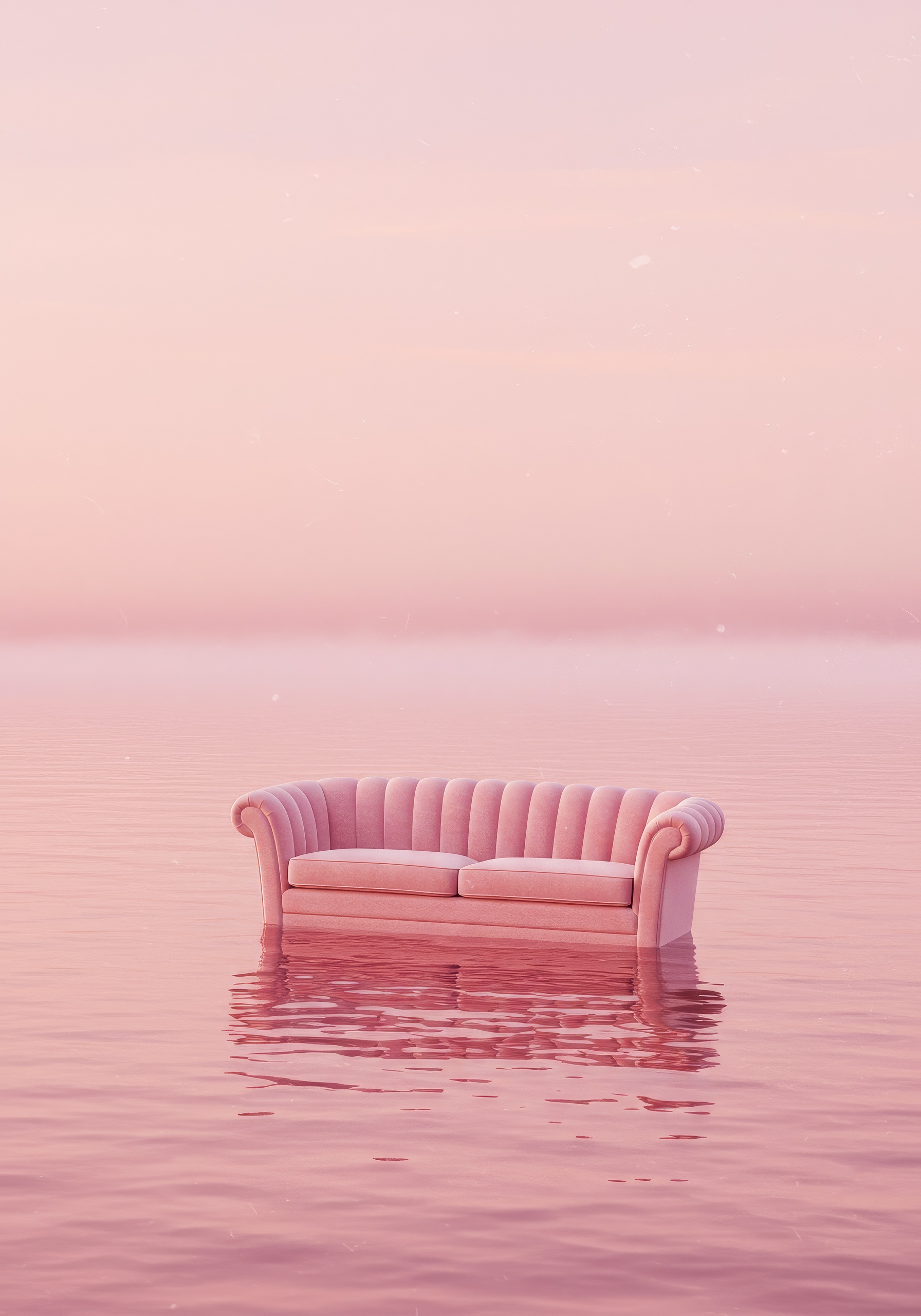 Surreal Pink Sofa Scene Photo on Lummi