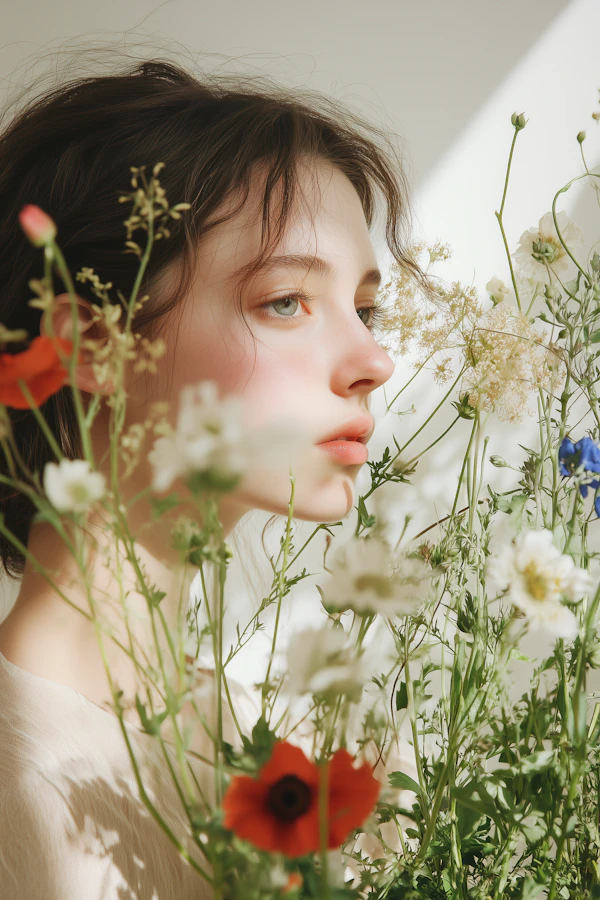 Woman Among Wildflowers