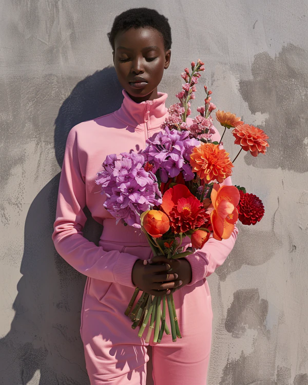 Serene Moment with Flowers