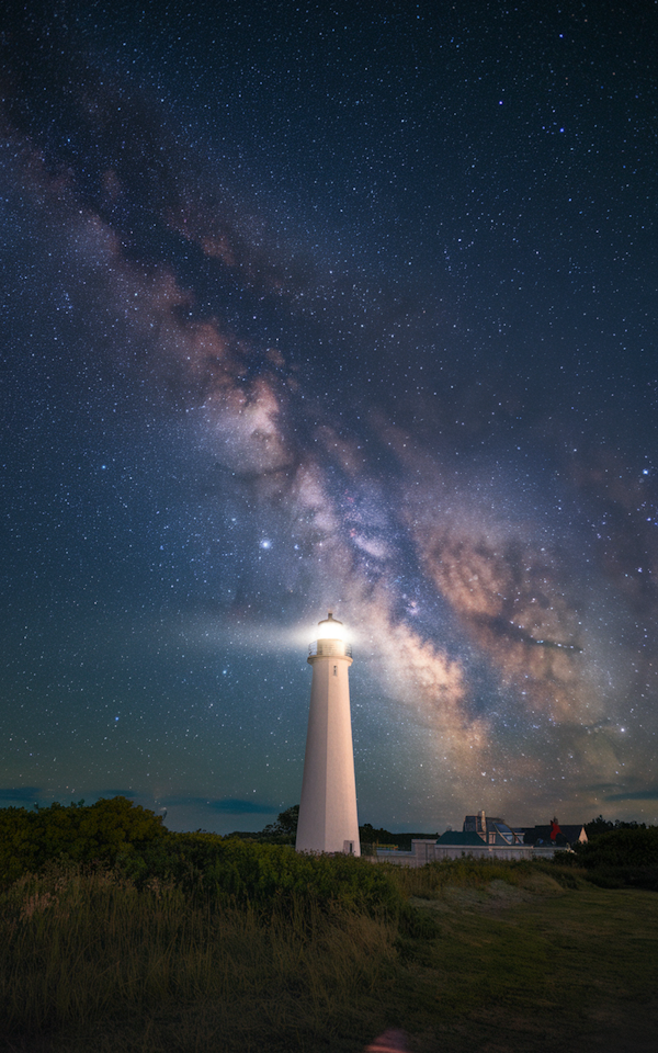 Lighthouse Under the Starry Sky