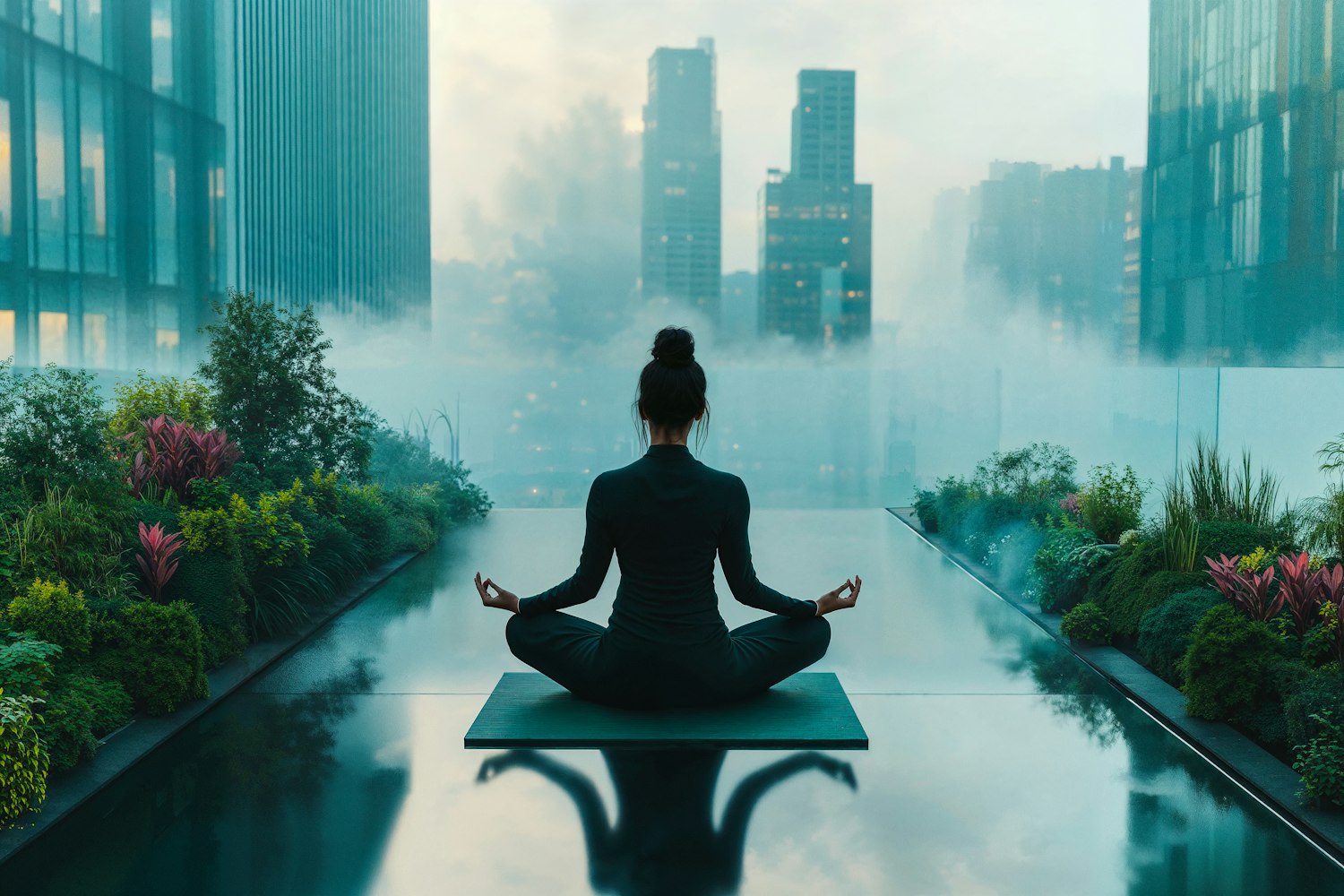 Serene Rooftop Meditation