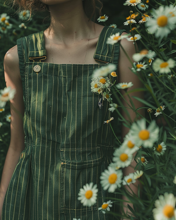 Serene Woman in Daisy Field