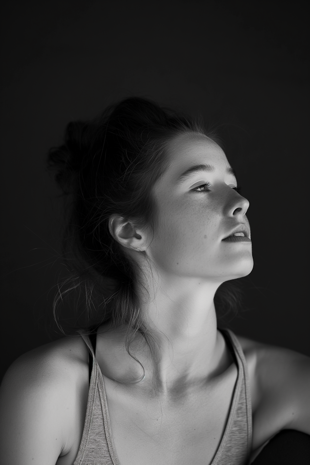 Contemplative Woman in Monochrome