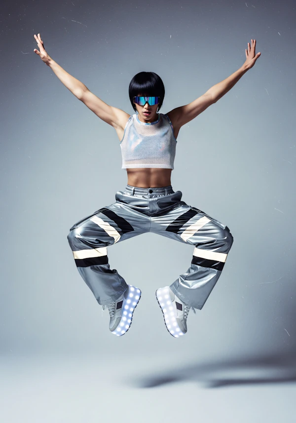 Futuristic Jump Pose