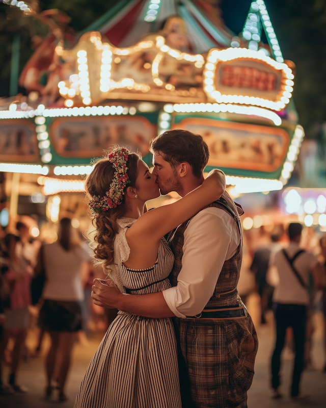 Romantic Carousel Kiss