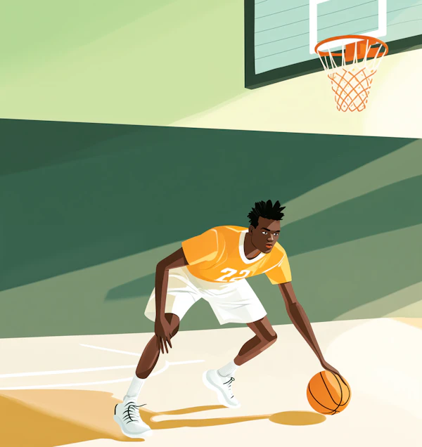 Stylized Basketball Player Illustration