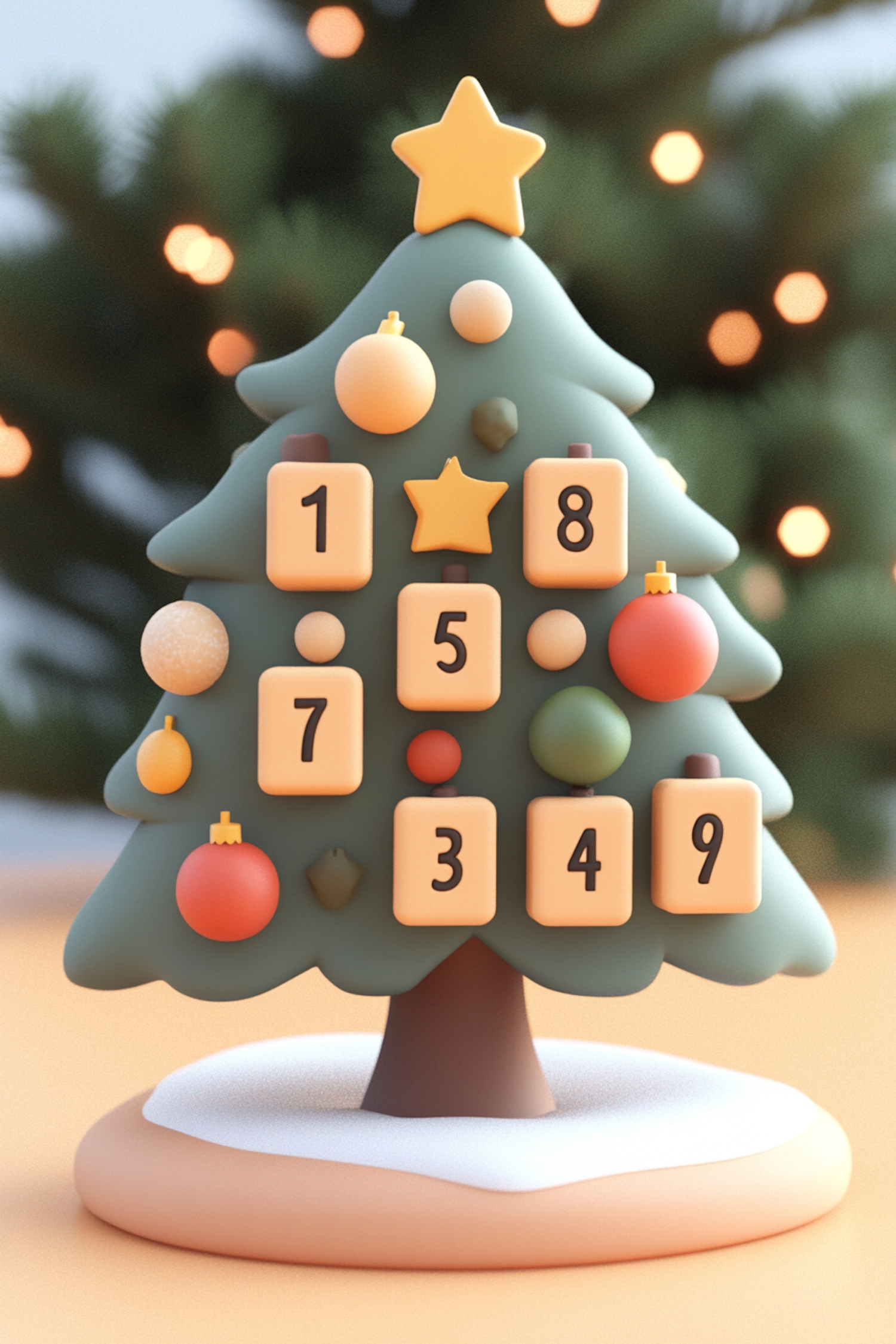 Stylized Christmas Tree with Ornaments