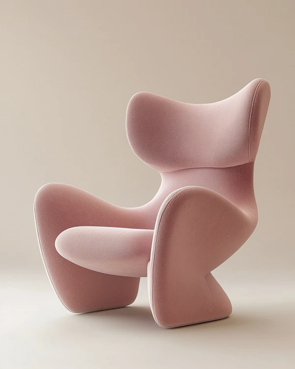 Sculptural Pink Armchair