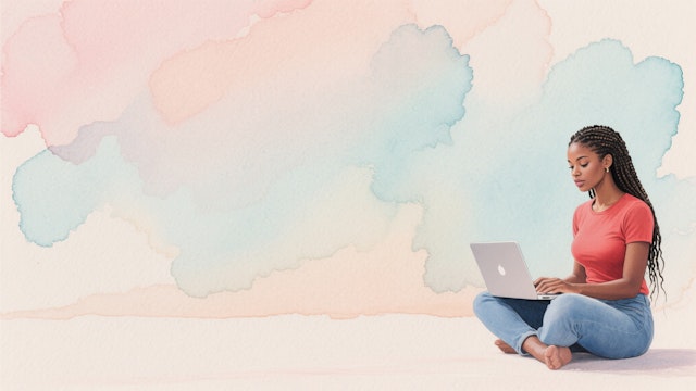 Focused Woman with Laptop