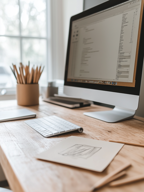 Modern Workspace with Desktop Computer