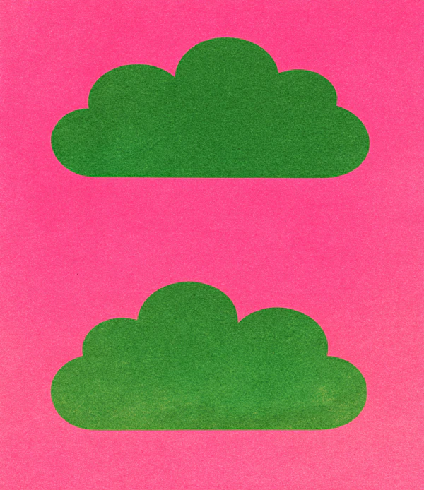 Green Clouds on Pink