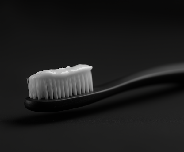 Modern Black Toothbrush with Toothpaste