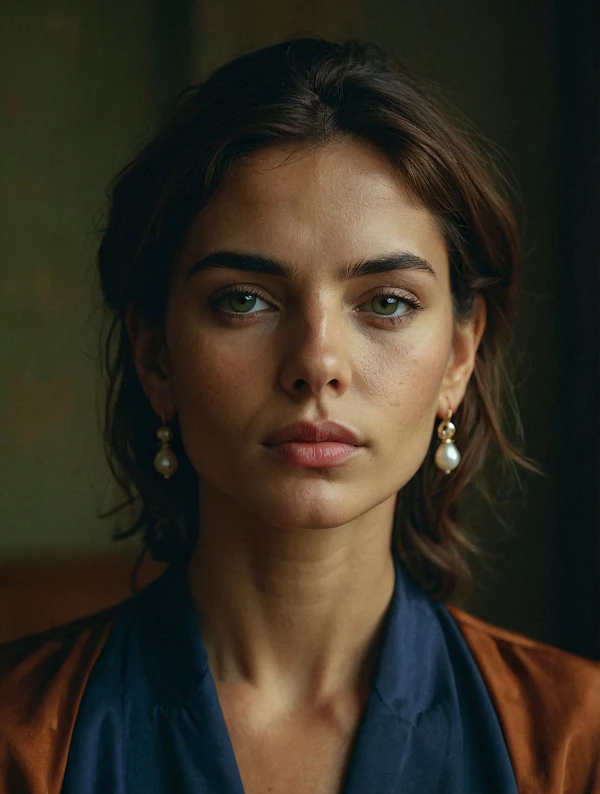 Portrait of a Woman with Green Eyes