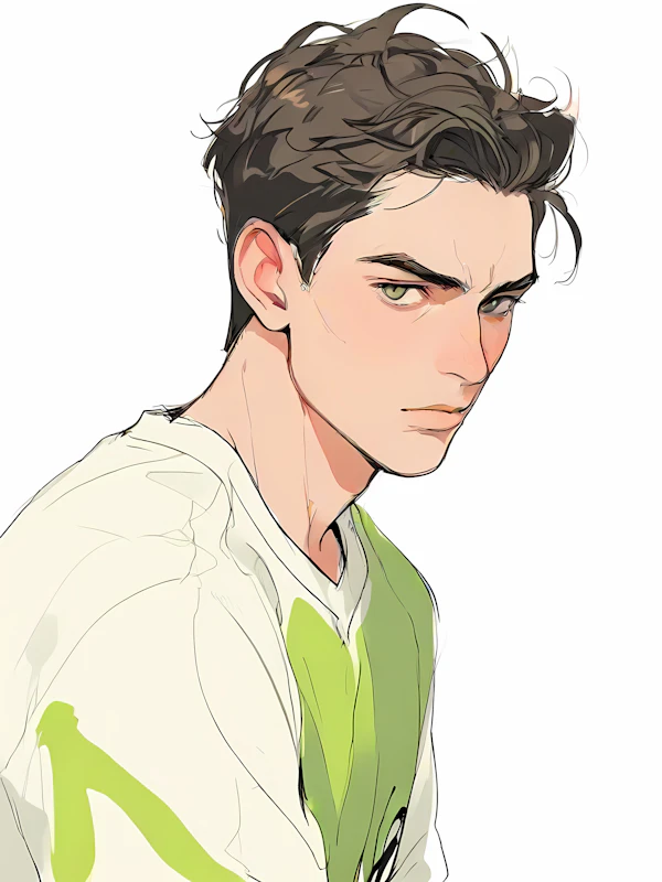Serious Young Man Art